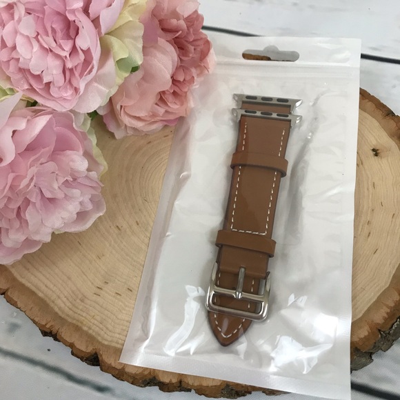 Brown Vegan Leather Watchband for Apple Watch - Picture 7 of 8